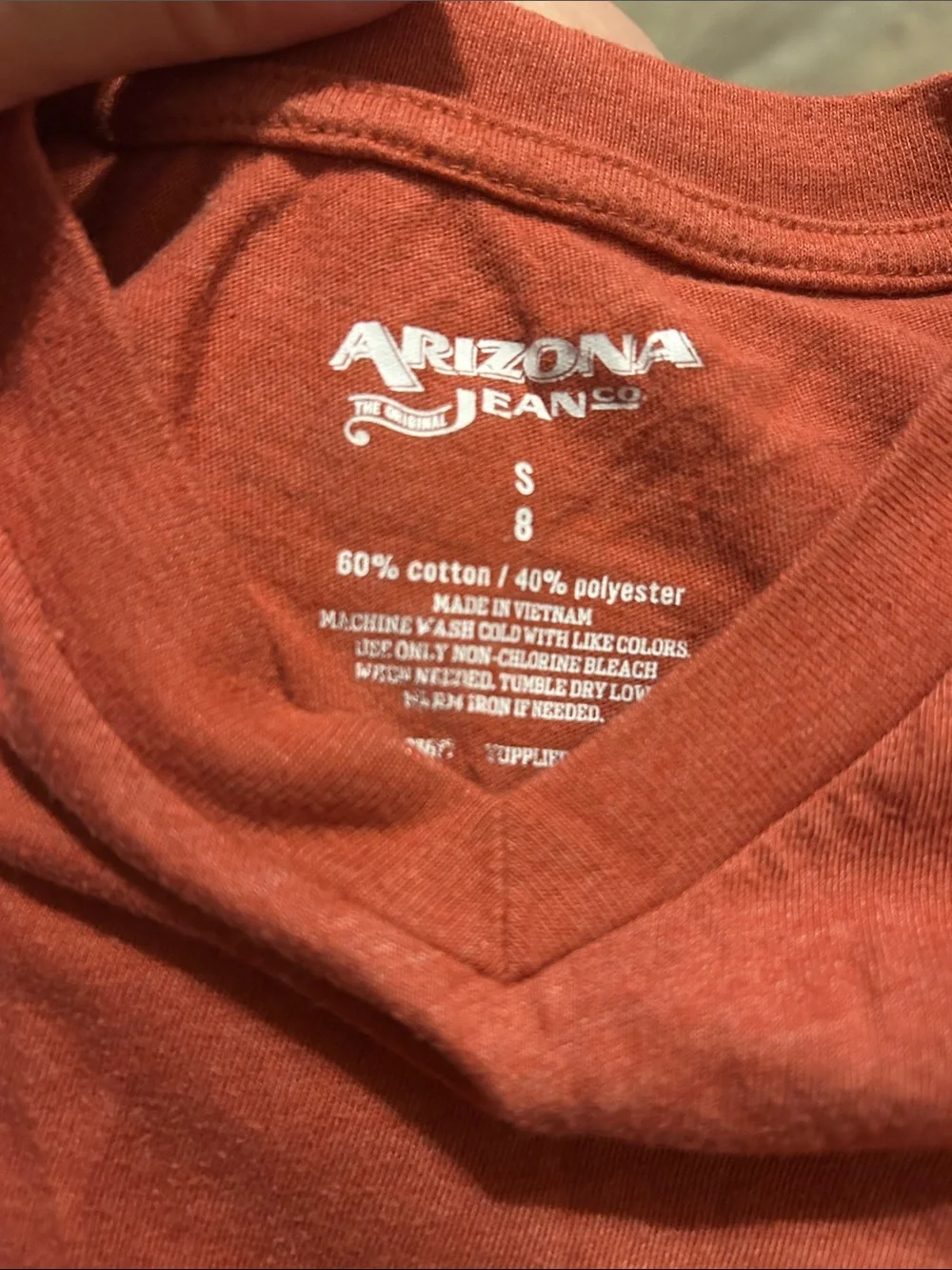 Arizona Jean Company Men's Short-Sleeve V-Neck Tee in Terracotta